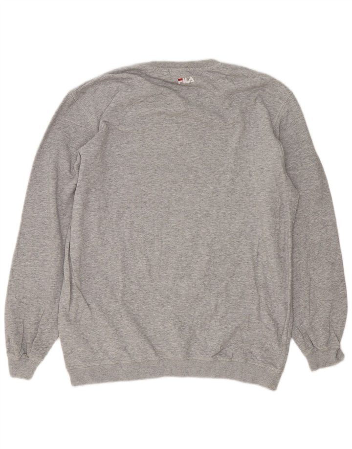 Мужской свитшот с рисунком Fila XL, серый хлопок с крапинками
