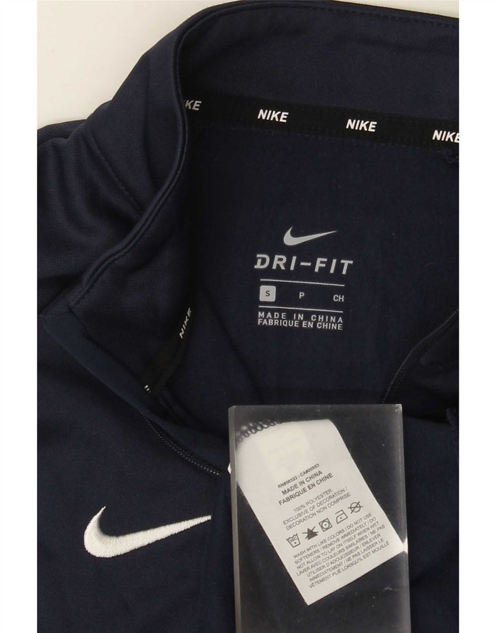 Мужской свитшот с воротником на молнии Nike Dri Fit, маленький темно-синий полиэстер