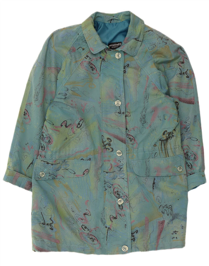 VALMELINE Женское пальто оверсайз EU 36, маленькое синее с цветными блоками