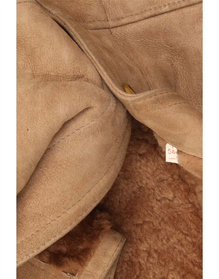Винтажная мужская дубленка IT 54 2XL Коричневый