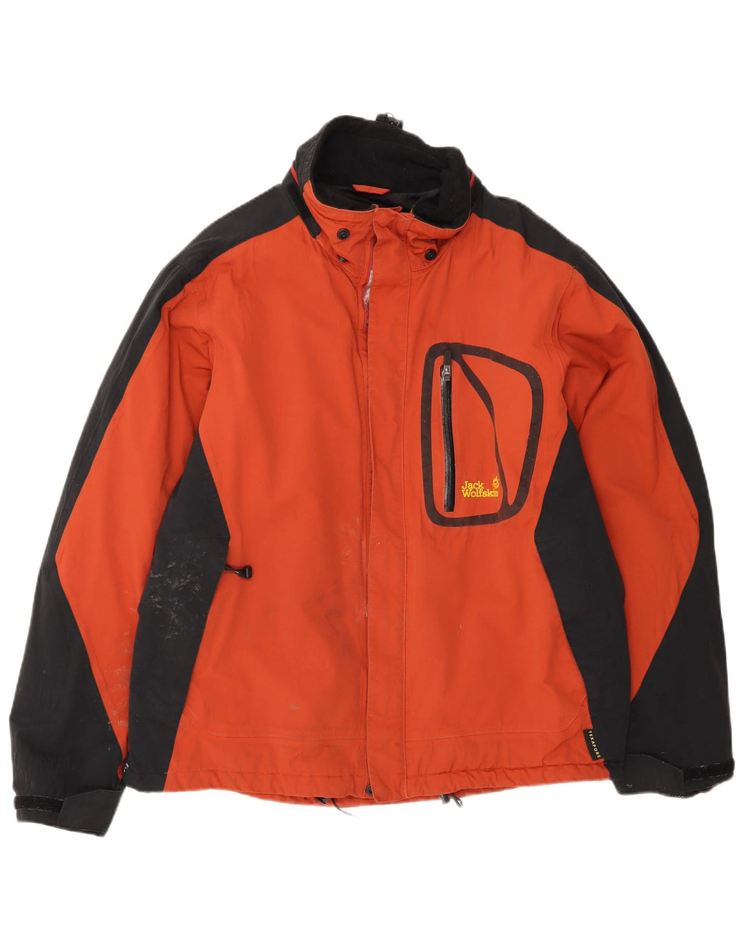 Мужская лыжная куртка Jack Wolfskin UK 40/42 XL оранжевая с цветными блоками полиамид