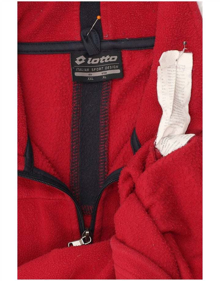 LOTTO Мужской флисовый джемпер с воротником на молнии 2XL красный полиэстер