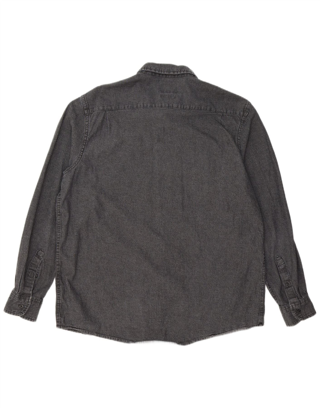 WRANGLER Mens Grant Fit Shirt Large Grey Cotton