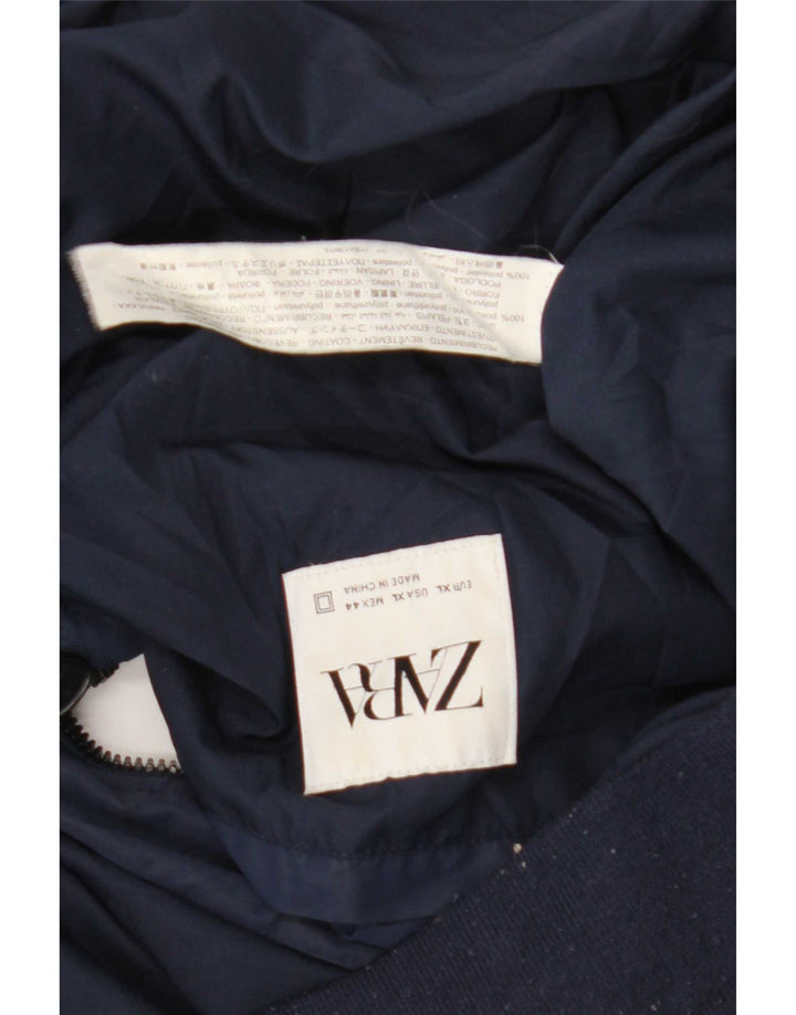 Мужская куртка-бомбер Zara UK 42 XL, темно-синий полиэстер