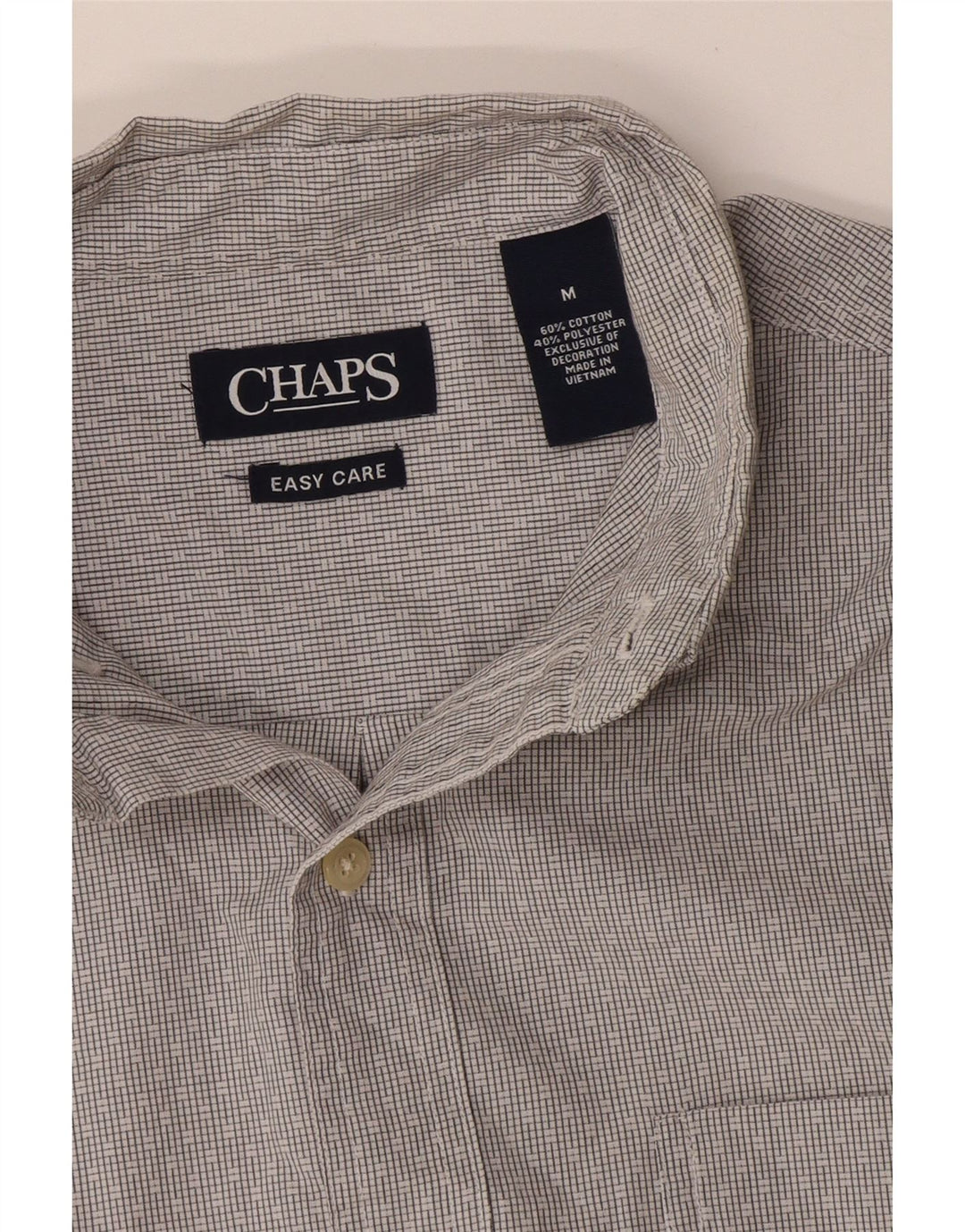 Мужская рубашка Chaps Easy Care, хлопок среднего серого цвета с геометрическим рисунком