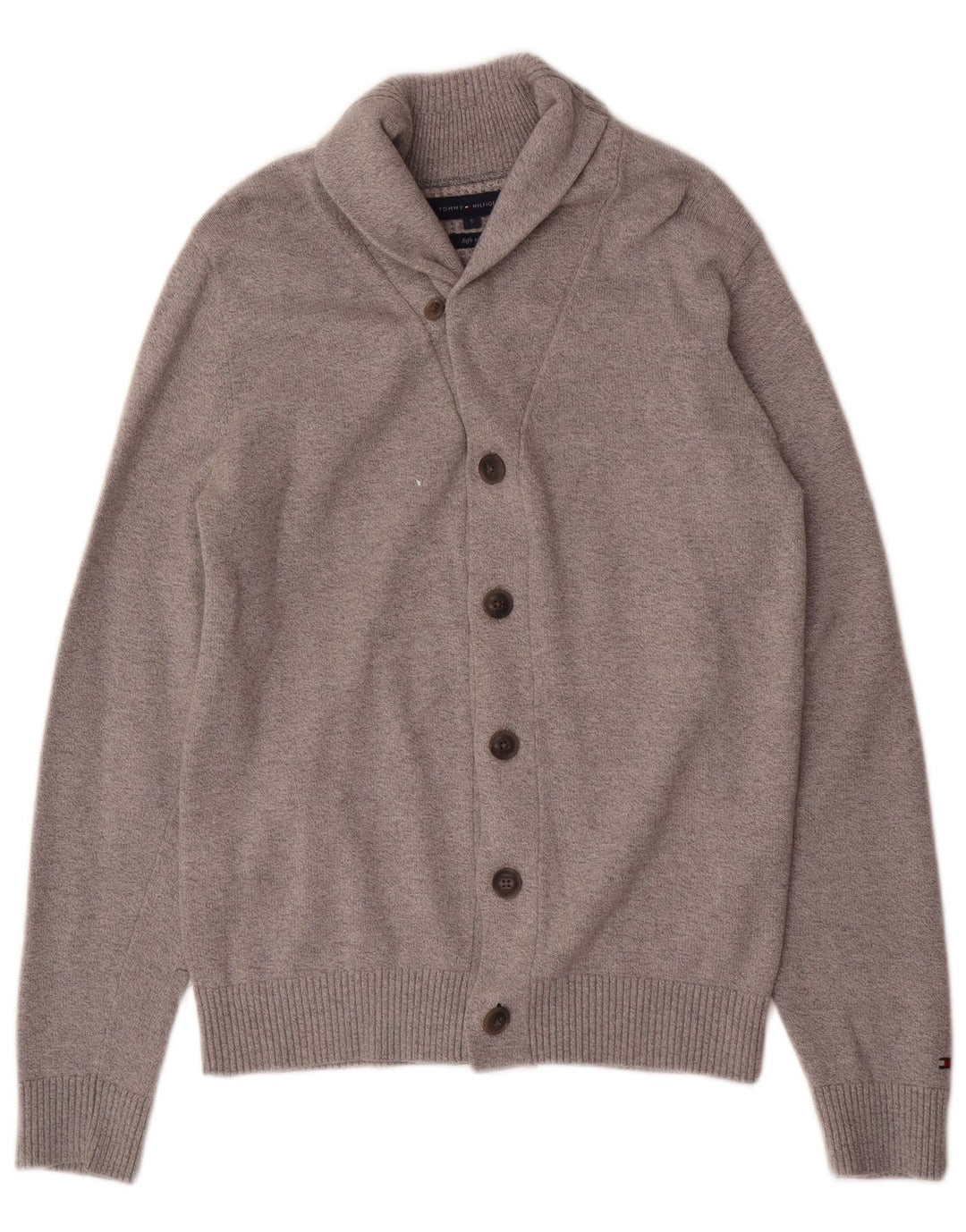 Мужской кардиган Tommy Hilfiger, маленький серый хлопковый свитер