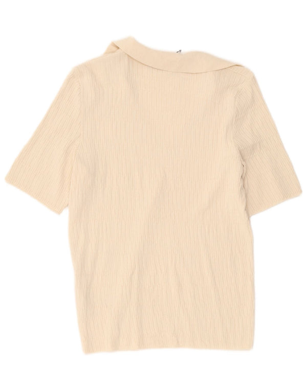 Женская рубашка поло Marks & Spencer UK 6 XS Off White Вискоза