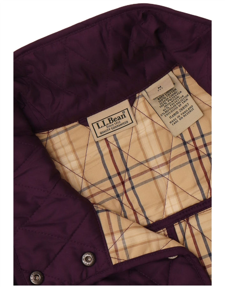 Женская стеганая куртка L.L.Bean UK 14, полиэстер среднего фиолетового цвета