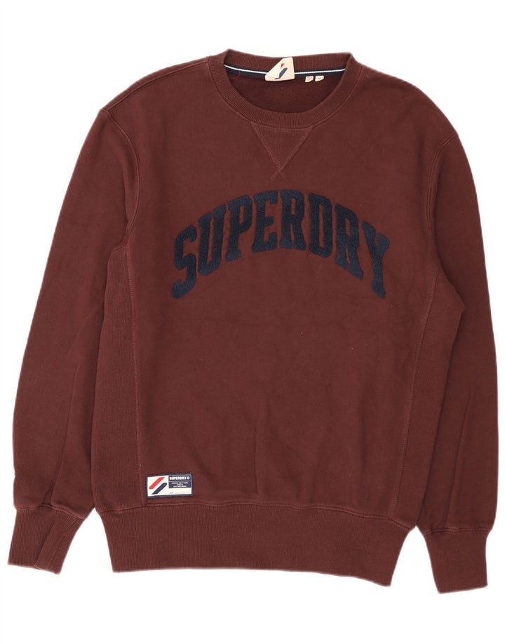 Мужской свитшот с рисунком Superdry, хлопковый джемпер среднего коричневого цвета
