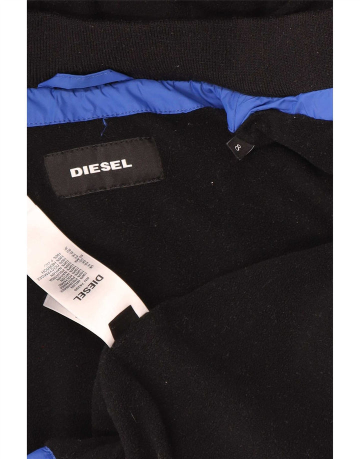 Утепленная куртка с капюшоном и графическим рисунком для мальчиков Diesel, синий нейлон, 7–8 лет