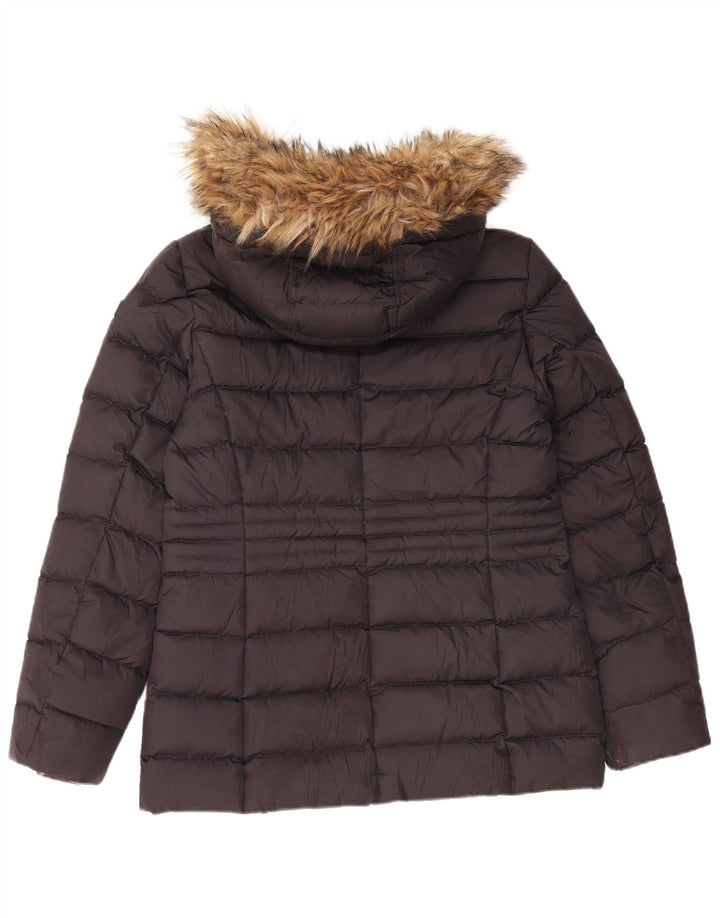 Женская стеганая куртка с капюшоном ESPRIT UK 10, маленькая, черная