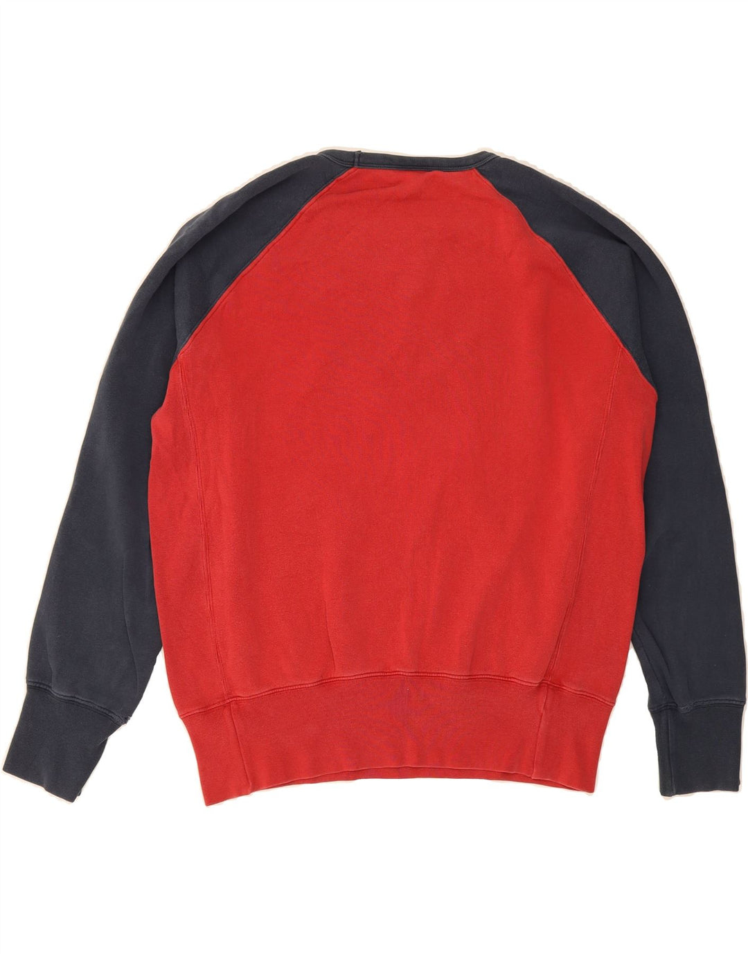 REPLAY Mens Graphic Sweatshirt Jumper Large Red Colourblock Cotton Vintage Replay and Second-Hand Replay from Messina Hembry 
