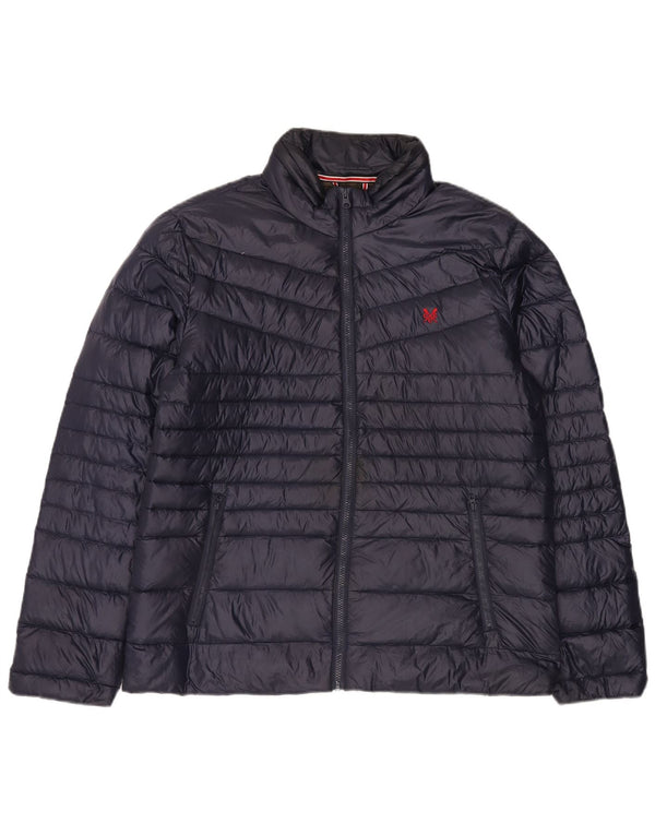 Crew Clothing Мужская утепленная куртка с капюшоном UK 42 XL Темно-синий нейлон