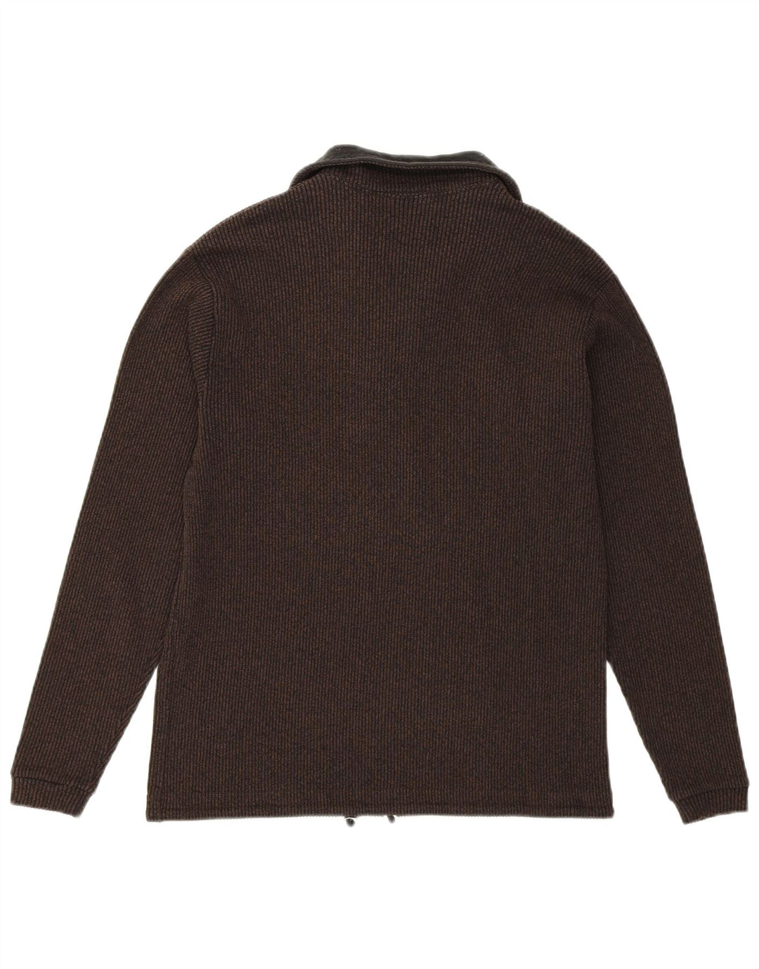 CHAMPION Womens Zip Neck Jumper Sweater UK 14 Medium Brown Cotton