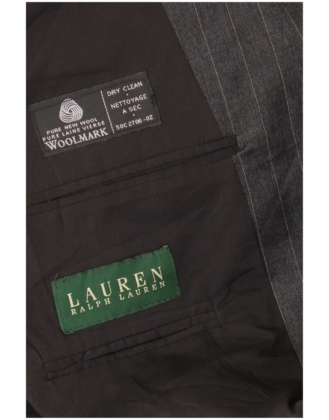 Мужской пиджак с 2 пуговицами Ralph Lauren, Великобритания, 42 XL, серый, шерстяной в тонкую полоску