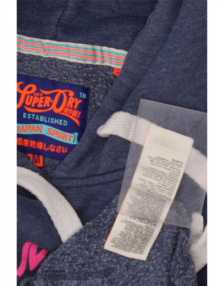 SUPERDRY Женский джемпер с капюшоном с рисунком UK 14, средний темно-синий, хлопок