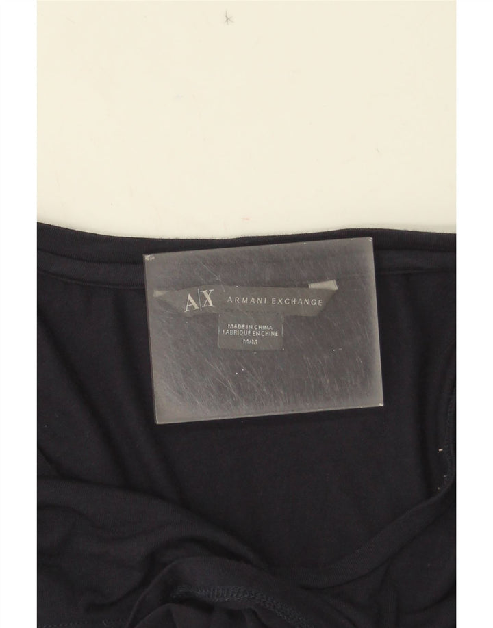 Женская футболка Armani Exchange Top UK 14 Medium Navy Blue с геометрическим рисунком
