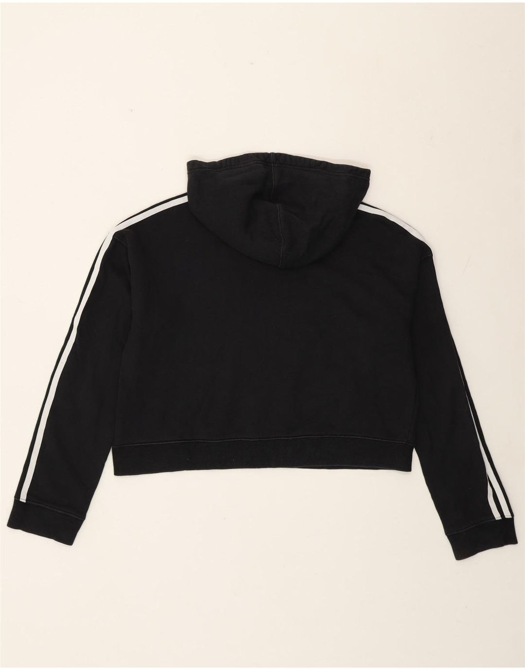 Женский укороченный джемпер с капюшоном Adidas Oversized UK 12, средний черный, хлопок