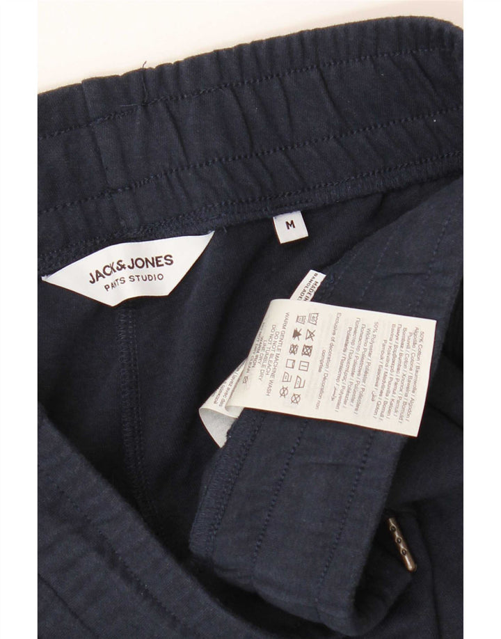 Мужские спортивные шорты с рисунком Jack & Jones из хлопка темно-синего цвета среднего размера