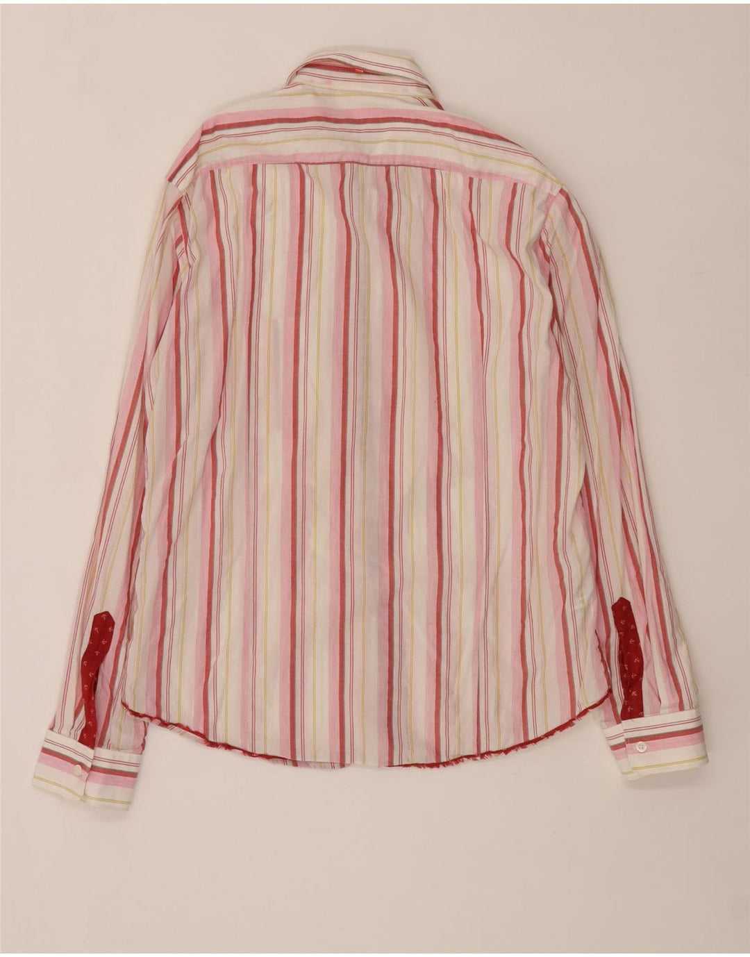 Мужская рубашка Hugo Boss в большую розовую полоску из хлопка