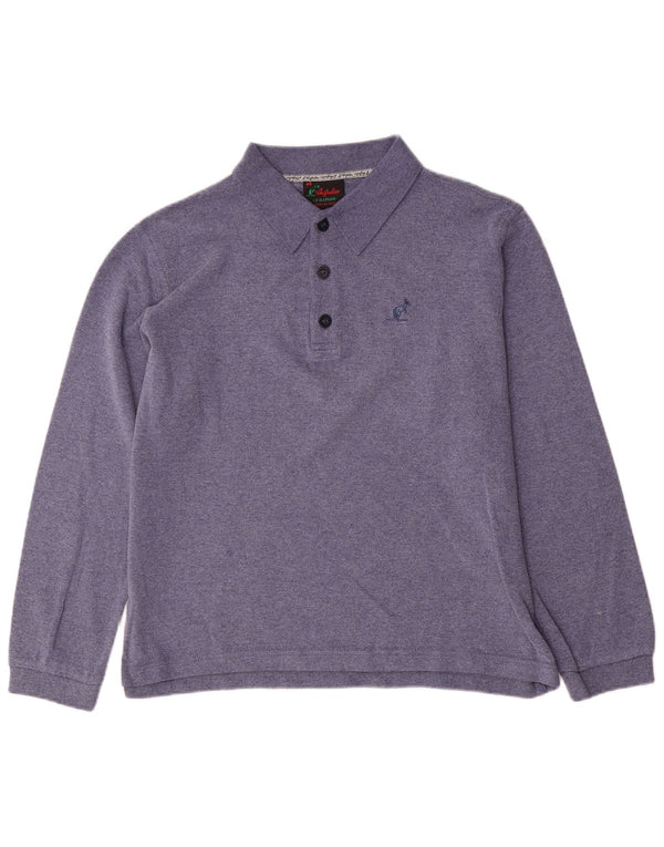 Мужская рубашка поло с длинным рукавом AUSTRALIAN L'ALPINA IT 48, средний синий хлопок