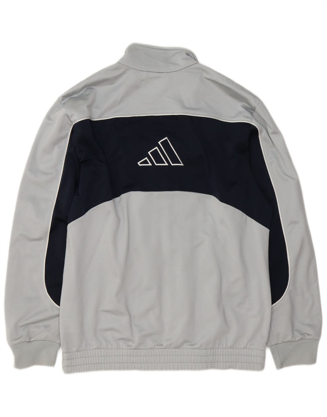 Мужская спортивная куртка Adidas UK 36/38, маленький серый полиэстер с цветными блоками