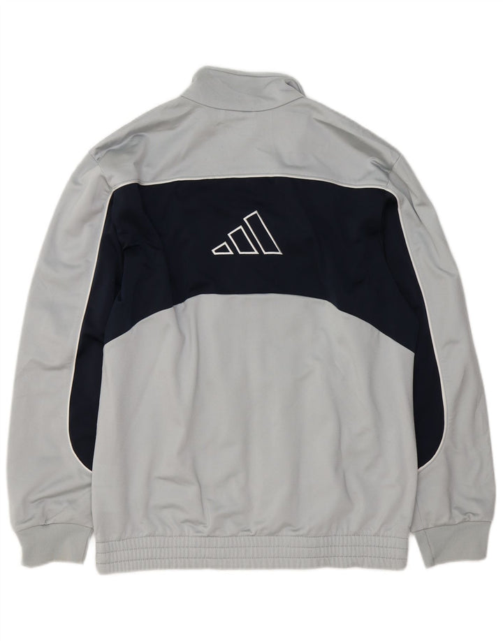 Мужская спортивная куртка Adidas UK 36/38, маленький серый полиэстер с цветными блоками