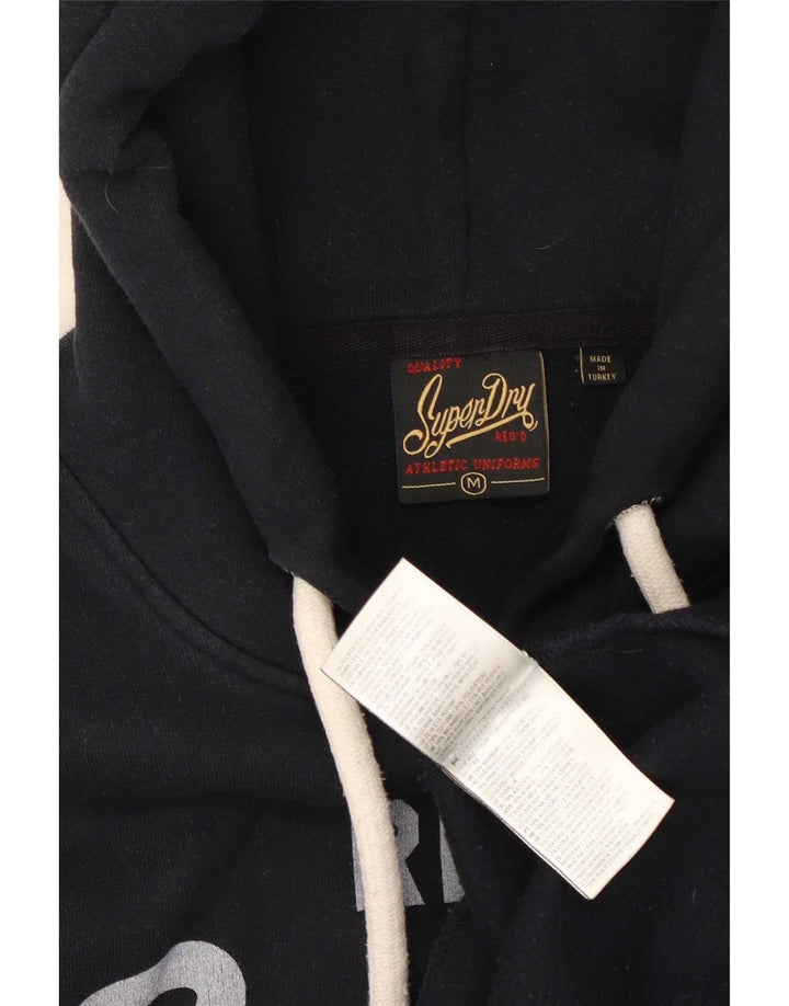 Мужской джемпер с капюшоном Superdry, черный, хлопковый, среднего размера