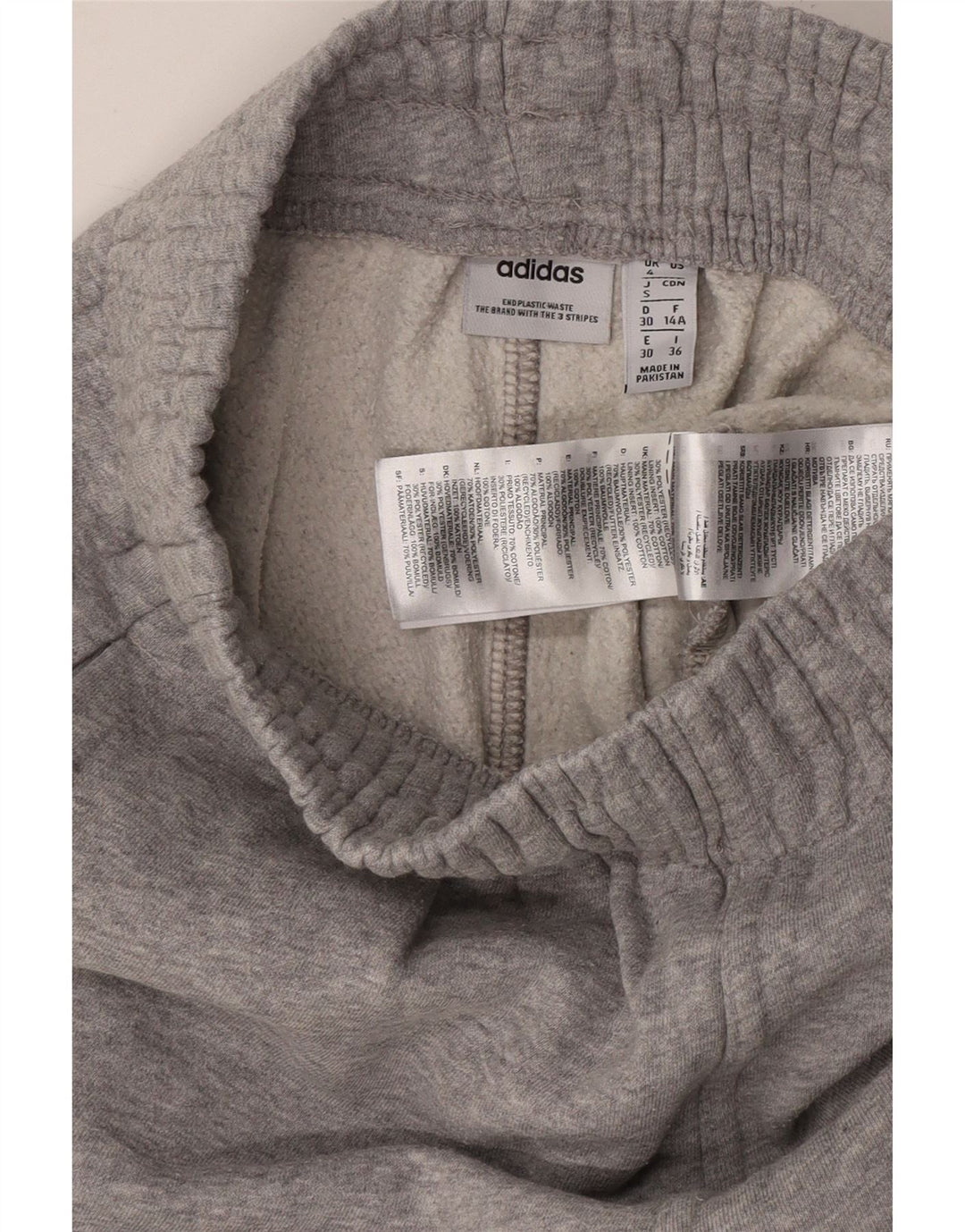 Женский спортивный костюм ADIDAS Брюки Джоггеры UK 4 XS Серый хлопок в крапинку