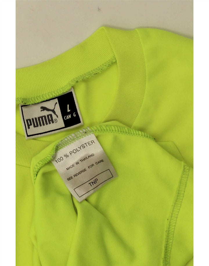 Мужская футболка с рисунком Puma, большой желтый полиэстер с цветными блоками