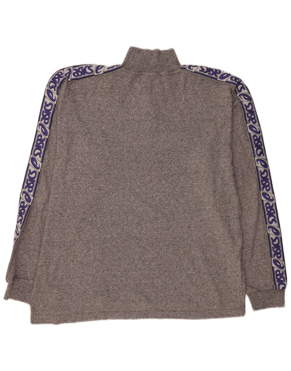 Мужской топ с длинным рукавом и воротником-молнией ASICS, серый цвет, 2XL