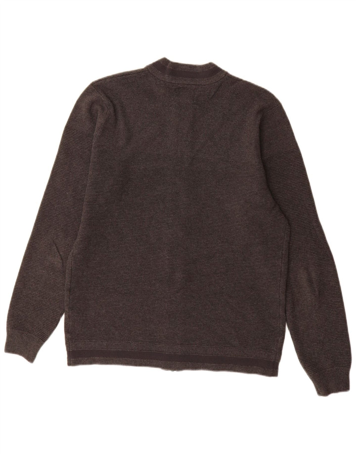 Мужской кардиган на молнии Zara, хлопковый свитер среднего серого цвета
