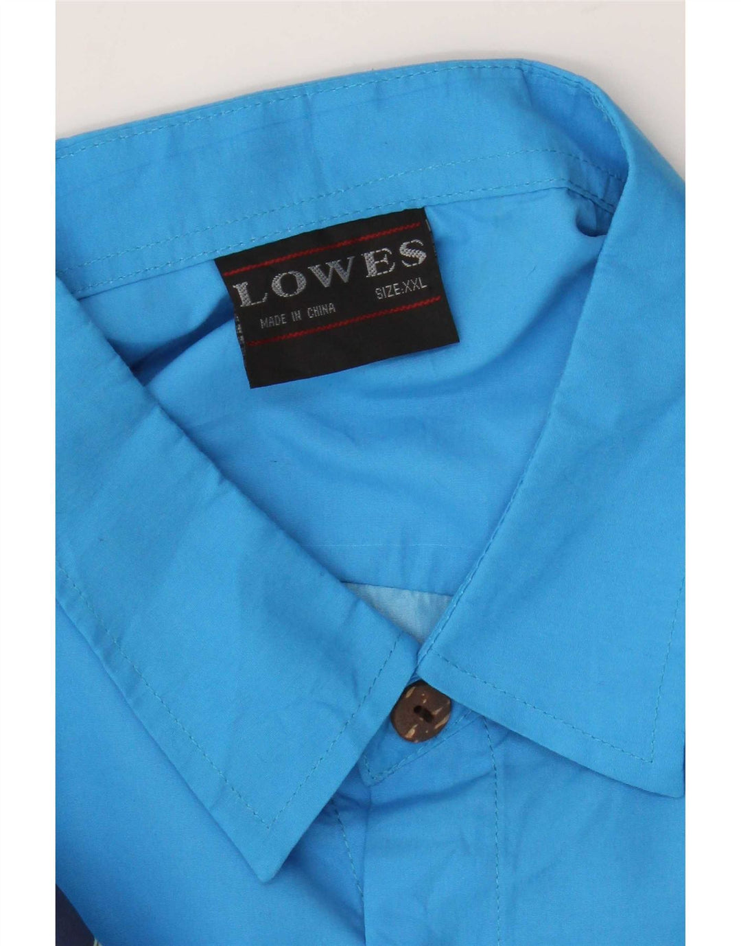 Lowes Мужская рубашка с коротким рукавом 2XL синяя с цветочным принтом из полиэстера Гавайская