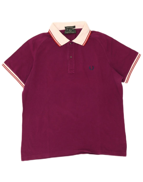 Мужская рубашка-поло для регби Fred Perry Special Edition, большая темно-бордовая полоска