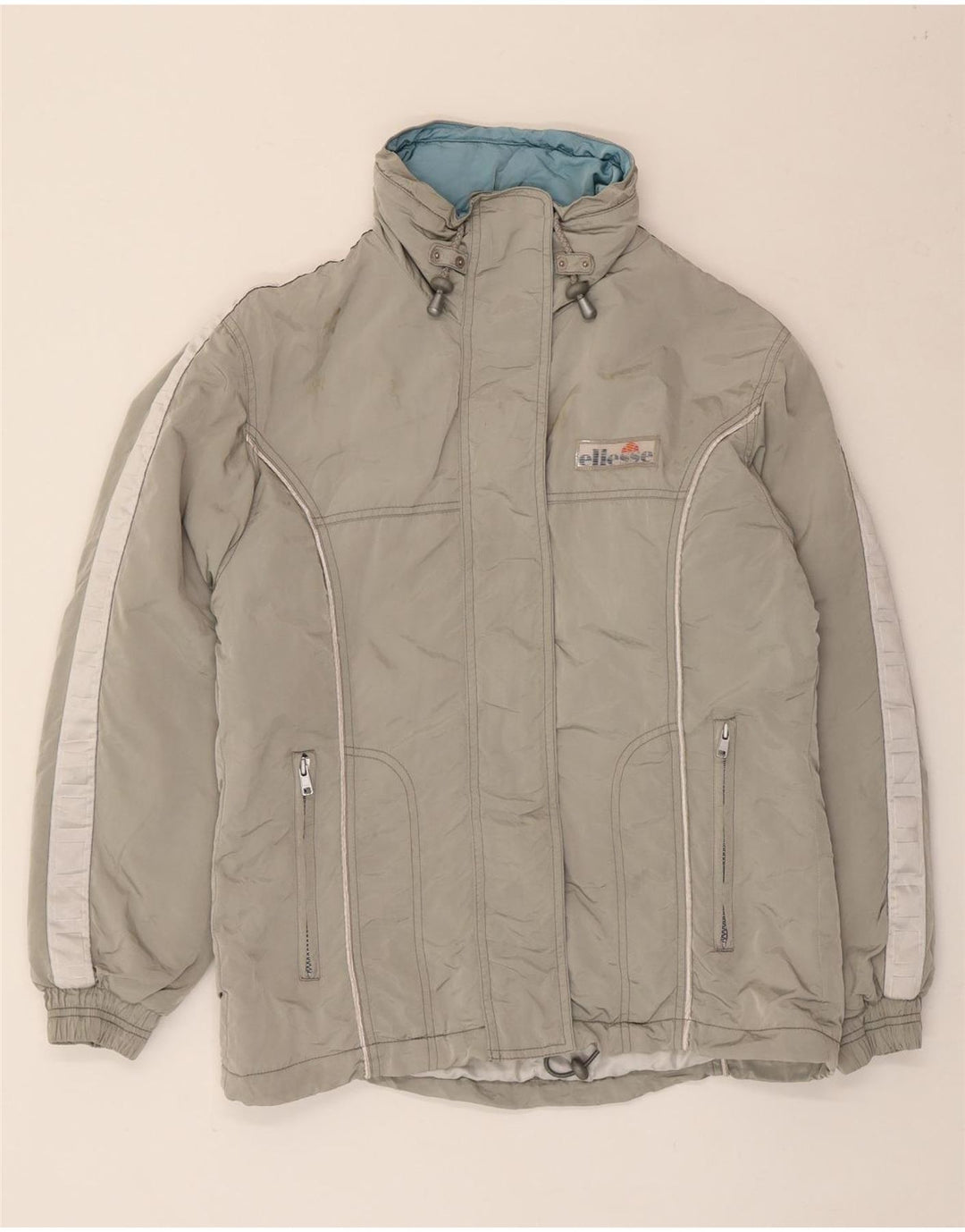 Женская утепленная куртка оверсайз с капюшоном Ellesse UK 8, маленький серый полиамид