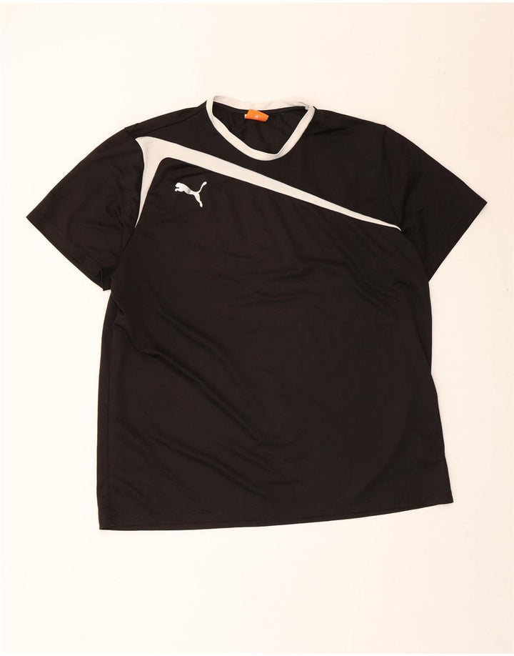 Мужская футболка Puma Top 2XL черная из полиэстера с цветными блоками