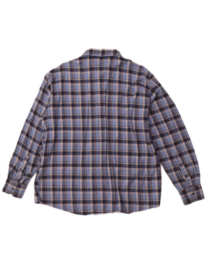 SEA BARRIER Мужская фланелевая рубашка XL, синяя клетка, хлопок