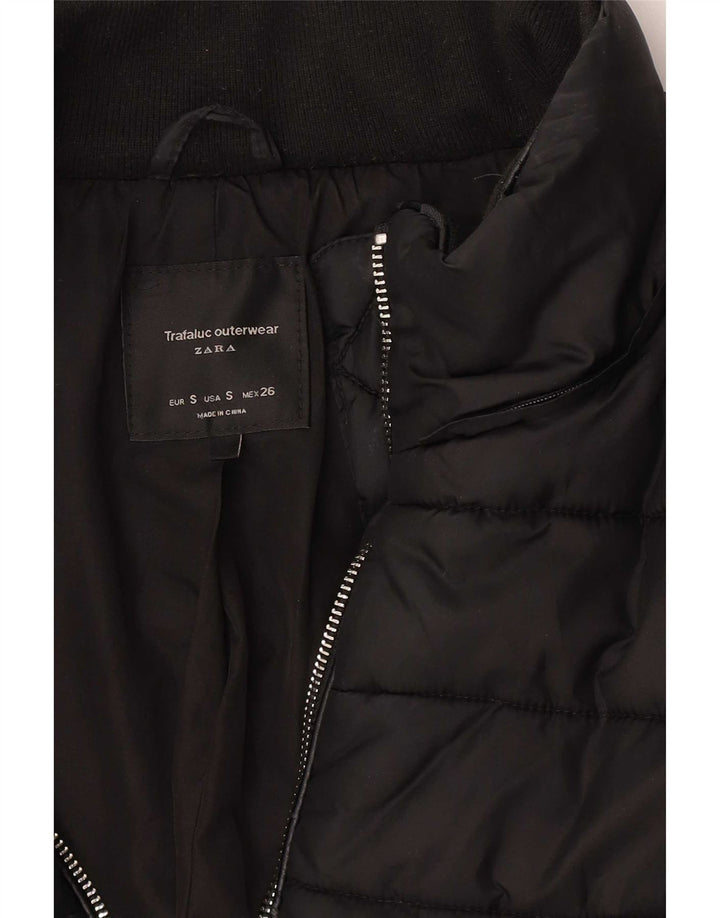 Женская стеганая куртка Zara Trafaluc UK 10, маленькая черная