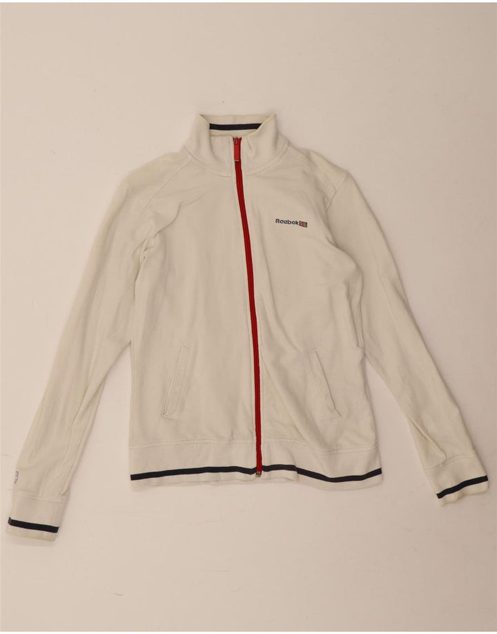 Женский спортивный костюм Reebok UK 12, средний белый хлопок, верхняя куртка