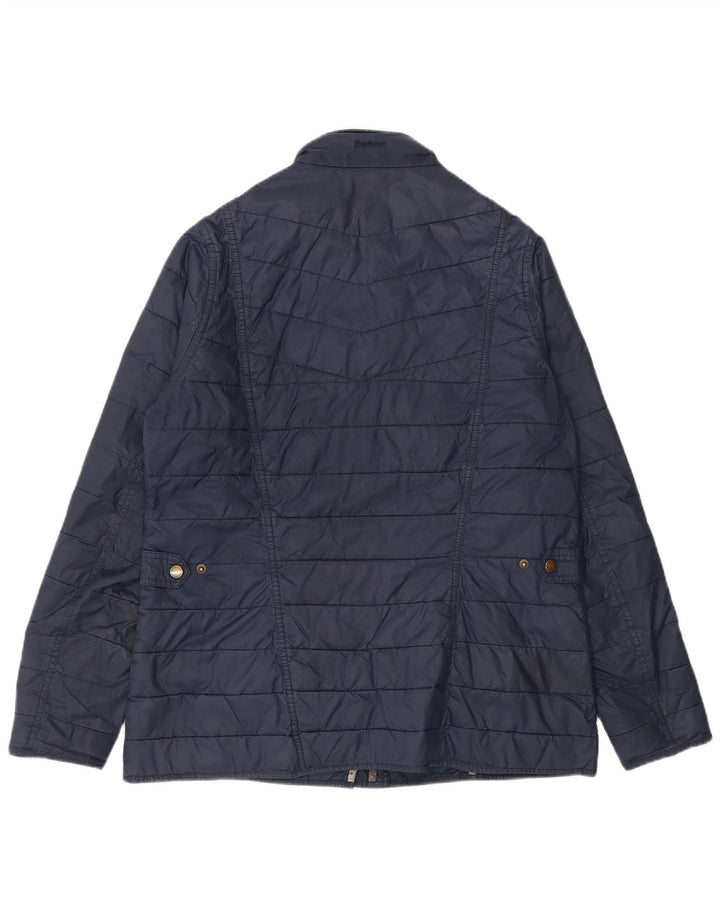 Женская стеганая куртка Barbour UK 16, большая, темно-синяя, полиамид с цветными блоками