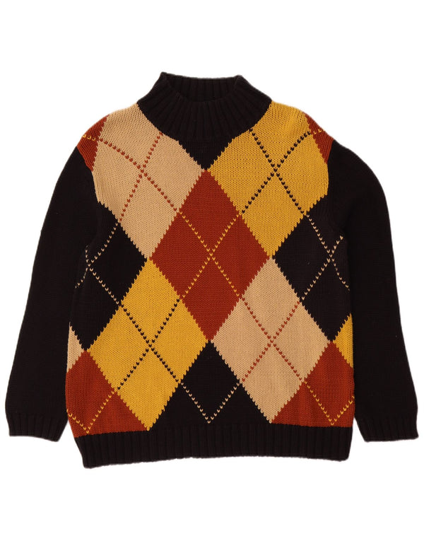 Женский джемпер с высоким воротником Alba Moda UK 20 2XL Черный Argyle/Diamond