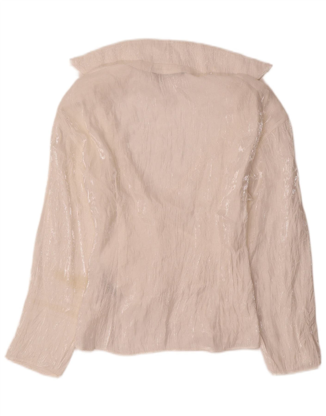 Женская блузка с длинным рукавом Zara UK 12, средний белый цвет, вискоза