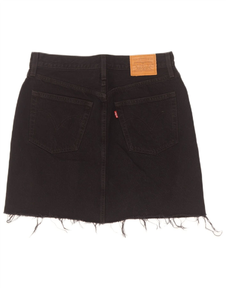 Женская джинсовая юбка Levi's W28, хлопковая, среднего размера, черная