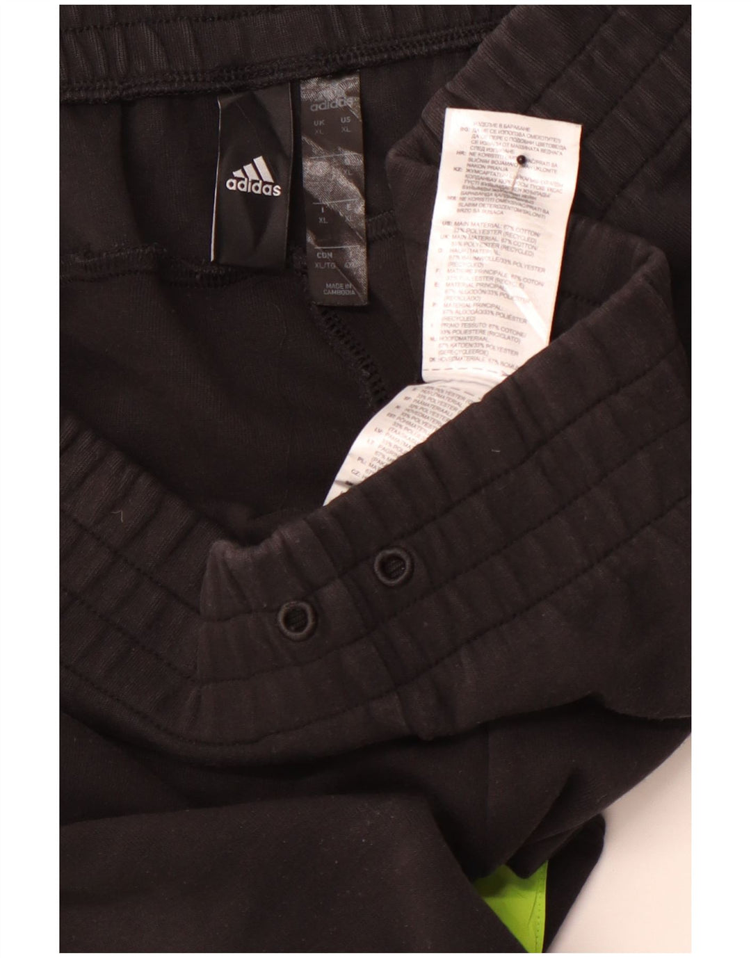 Мужские спортивные брюки ADIDAS Joggers XL, черный хлопок с цветными блоками