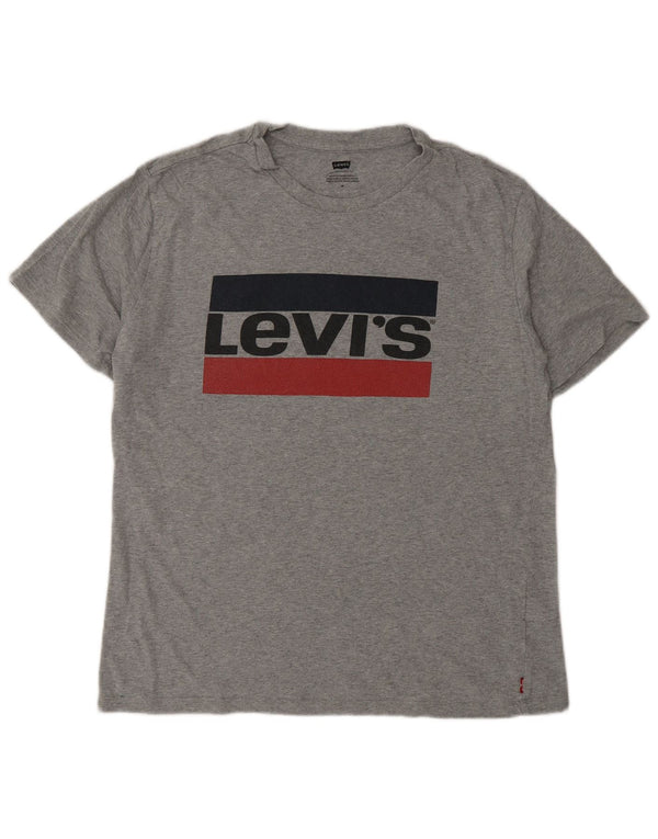 Levi's Mens Graphic T-Shirt Top Medium Grey Cotton