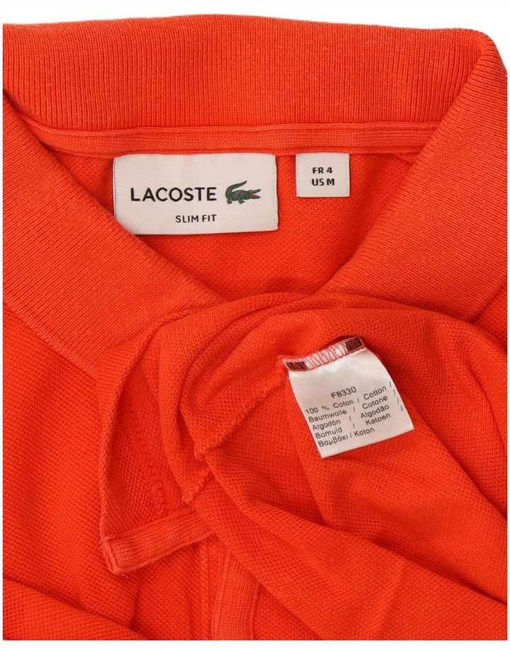Мужская рубашка поло LACOSTE Slim Fit, размер 4, средний оранжевый хлопок