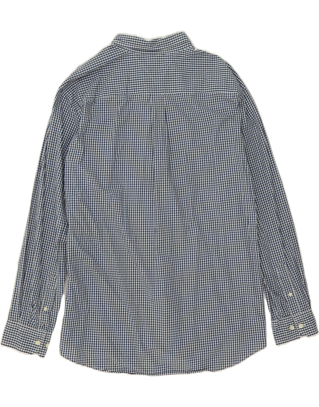 TOMMY HILFIGER Mens Shirt XL Navy Blue Check Cotton Vintage Tommy Hilfiger and Second-Hand Tommy Hilfiger from Messina Hembry 