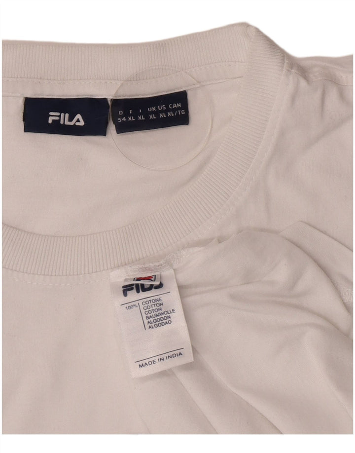 Fila Мужская футболка с рисунком Top XL Белый хлопок