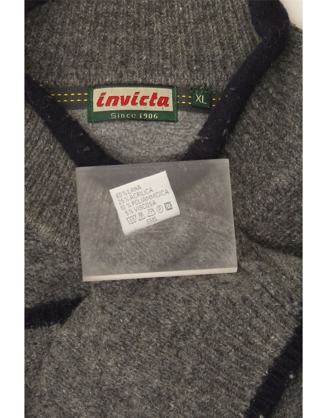 Мужской джемпер с высоким воротником Invicta XL, серый, шерстяной
