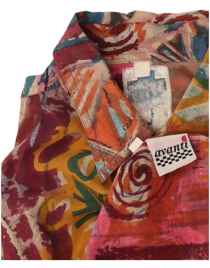 AVANTI Мужская рубашка с коротким рукавом XL Разноцветная вискоза с геометрическим рисунком